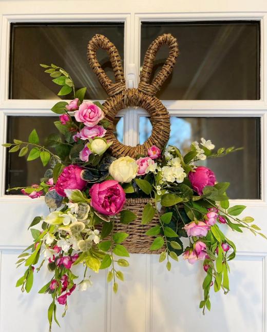 🔥Easter Hot Sale!🔥  - Bunny Basket Hanging Wall Pocket Spring Decor🐰