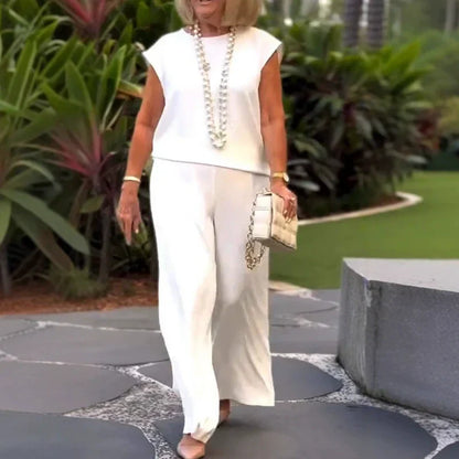 💕Limited Time 50% Off💕Women's Crew Neck Sleeveless Top and Pants Set