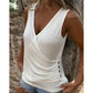 👚Button Cross V-Neck Tank Top🌟Stylish Design, Elegant Fit, Essential for Summer!